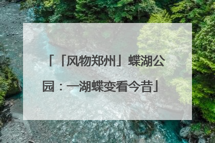 「风物郑州」蝶湖公园：一湖蝶变看今昔
