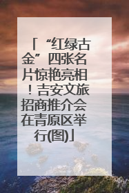 “红绿古金”四张名片惊艳亮相！吉安文旅招商推介会在青原区举行(图)