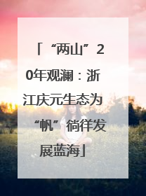 “两山”20年观澜：浙江庆元生态为“帆”徜徉发展蓝海