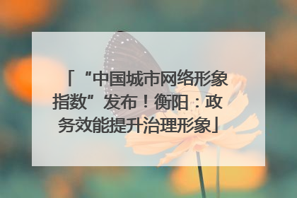 “中国城市网络形象指数”发布！衡阳：政务效能提升治理形象