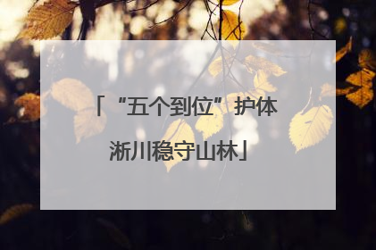 “五个到位”护体 淅川稳守山林
