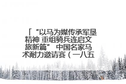 “以马为媒传承军垦精神 重组骑兵连启文旅新篇” 中国名家马术耐力邀请赛（一八五团站）暨重启骑兵连活动正式启动