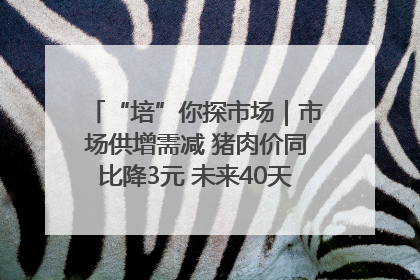 “培”你探市场｜市场供增需减 猪肉价同比降3元 未来40天便宜猪肉敞开吃