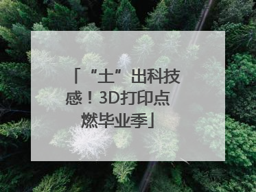 “土”出科技感！3D打印点燃毕业季