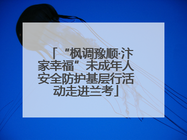 “枫调豫顺·汴家幸福”未成年人安全防护基层行活动走进兰考