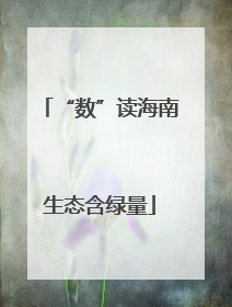 “数”读海南生态含绿量