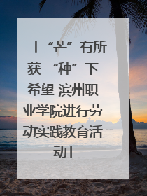 “芒”有所获 “种”下希望 滨州职业学院进行劳动实践教育活动