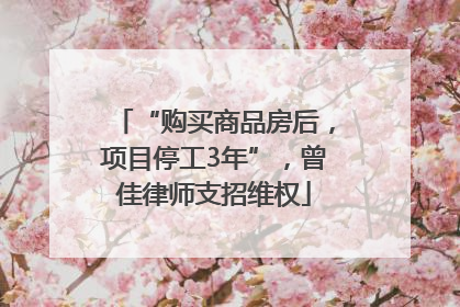 “购买商品房后，项目停工3年”，曾佳律师支招维权