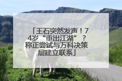 王石突然发声！74岁“重出江湖”？称正尝试与万科决策层建立联系
