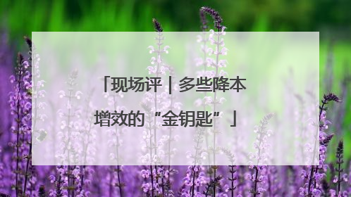 现场评｜多些降本增效的“金钥匙”