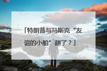 特朗普与马斯克“友谊的小船”翻了？