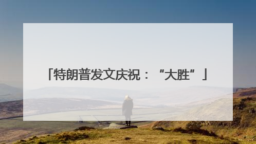 特朗普发文庆祝：“大胜”