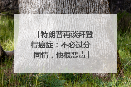 特朗普再谈拜登得癌症：不必过分同情，他很恶毒