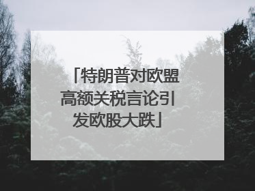 特朗普对欧盟高额关税言论引发欧股大跌