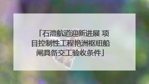 石澧航道迎新进展 项目控制性工程艳洲枢纽船闸具备交工验收条件