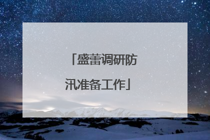 盛蕾调研防汛准备工作