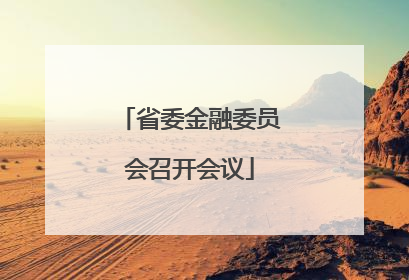 省委金融委员会召开会议