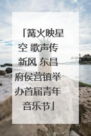 篝火映星空 歌声传新风 东昌府侯营镇举办首届青年音乐节