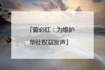 管必红：为维护华社权益发声