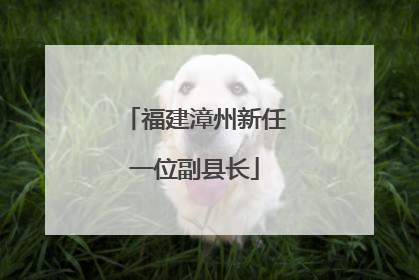 福建漳州新任一位副县长