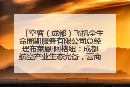 空客（成都）飞机全生命周期服务有限公司总经理布莱恩·阿格纽：成都航空产业生态完备，营商环境优势显著
