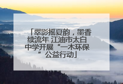 翠影摇夏韵，墨香续流年 江油市太白中学开展“一木环保”公益行动