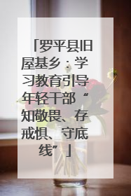 罗平县旧屋基乡：学习教育引导年轻干部“知敬畏、存戒惧、守底线”