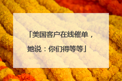 美国客户在线催单，她说：你们得等等