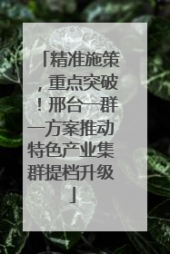 精准施策，重点突破！邢台一群一方案推动特色产业集群提档升级
