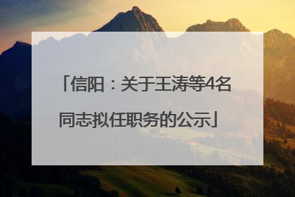 信阳：关于王涛等4名同志拟任职务的公示
