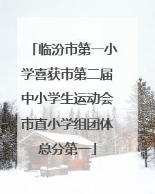 临汾市第一小学喜获市第二届中小学生运动会市直小学组团体总分第一