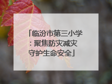 临汾市第三小学:聚焦防灾减灾 守护生命安全