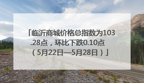临沂商城价格总指数为103.28点，环比下跌0.10点（5月22日—5月28日）