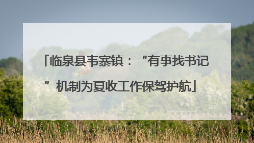 临泉县韦寨镇：“有事找书记”机制为夏收工作保驾护航
