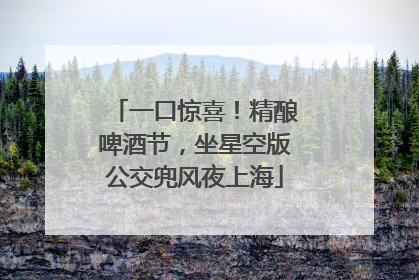一口惊喜！精酿啤酒节，坐星空版公交兜风夜上海