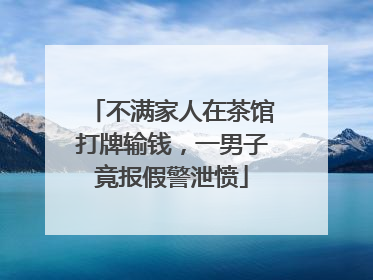 不满家人在茶馆打牌输钱，一男子竟报假警泄愤