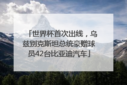 世界杯首次出线，乌兹别克斯坦总统豪赠球员42台比亚迪汽车