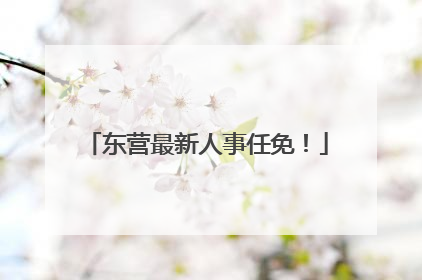 东营最新人事任免！
