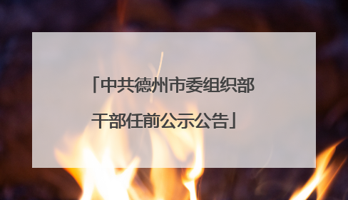 中共德州市委组织部干部任前公示公告
