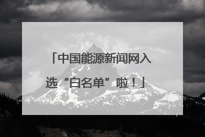 中国能源新闻网入选“白名单”啦！