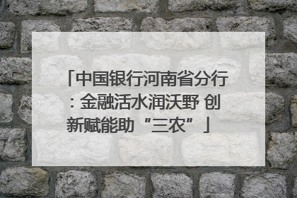 中国银行河南省分行：金融活水润沃野 创新赋能助“三农”