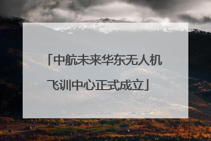 中航未来华东无人机飞训中心正式成立