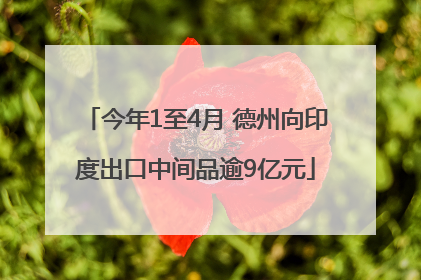 今年1至4月 德州向印度出口中间品逾9亿元