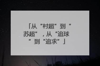 从“村超”到“苏超”，从“追球”到“追求”
