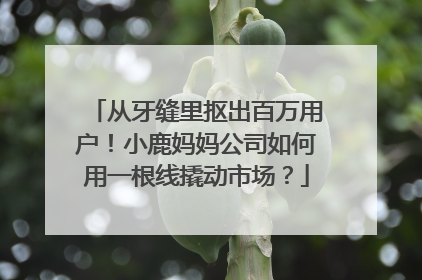 从牙缝里抠出百万用户！小鹿妈妈公司如何用一根线撬动市场？