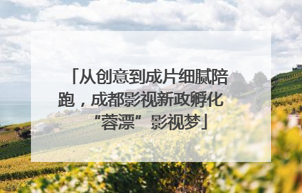 从创意到成片细腻陪跑，成都影视新政孵化“蓉漂”影视梦