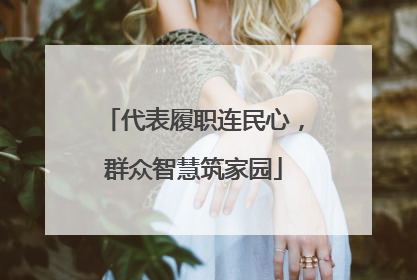 代表履职连民心，群众智慧筑家园
