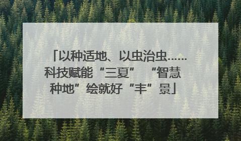 以种适地、以虫治虫……科技赋能“三夏” “智慧种地”绘就好“丰”景