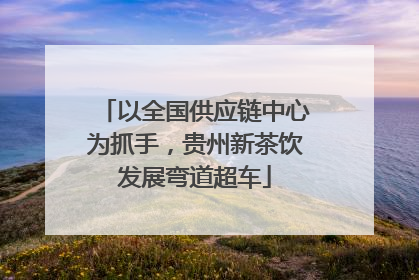以全国供应链中心为抓手，贵州新茶饮发展弯道超车