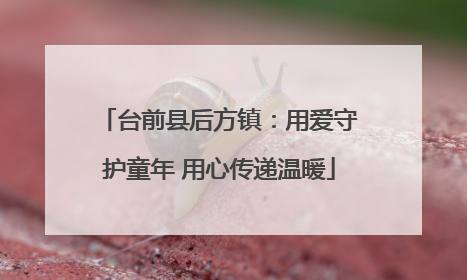 台前县后方镇：用爱守护童年 用心传递温暖